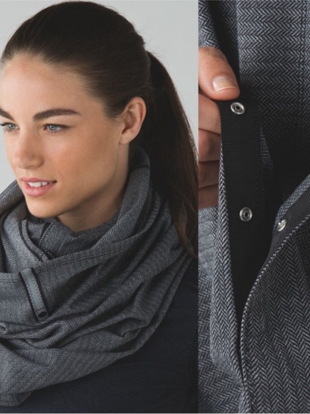 Lululemon Vinyasa Herringbone Scarf Heathered Charcoal Gray Size OS